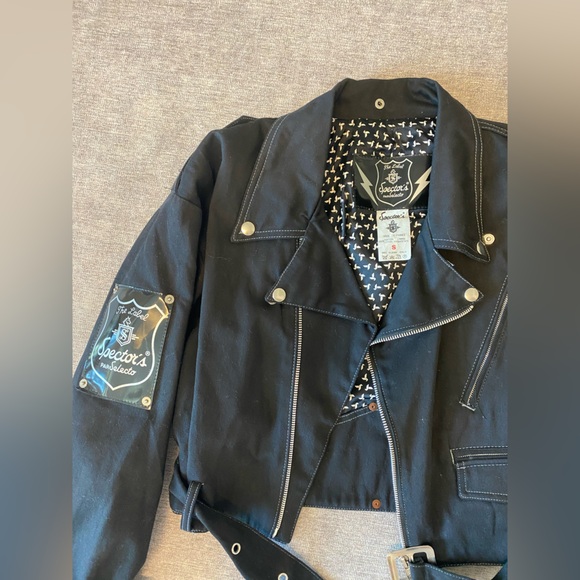 VINTAGE RARE 80s MOTO THE LABEL SPECTOR’S PAR SELECTO FRENCH BLACK JACKET SZ S - Picture 10 of 16